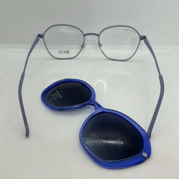 ECO Chia Eyeglasses Frames RXable & Magnet Sunglasses Lavender 50-18-140 MWT